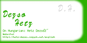 dezso hetz business card